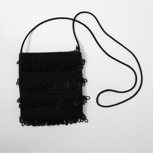 Elegant Black Fringe Crossbody Bag